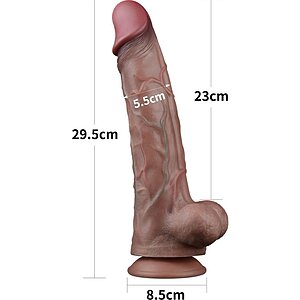 Dildo Dual-Layer Platinum 29.5 cm – Realist, Ventuză pe Vibreaza.ro