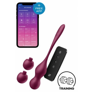 Satisfyer Love Birds Vary Set Kegel Reîncărcabil 3 Greutăți Vișiniu pe Vibreaza.ro