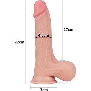 Dildo 22 cm Sliding Skin Dual-Layer – Textură Realistă pe Vibreaza.ro