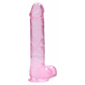 25 cm Realistic Dildo Roz pe Vibreaza.ro