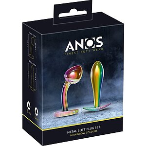 ANOS Set 2 Pluguri Anale Metalice curcubeu, Greutate Optimă pe Vibreaza.ro