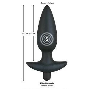 Anal Plug Cu Vibrații Black Velvet Large Negru