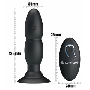Anal Plug Cu Vibrații Pretty Love Beaded Negru