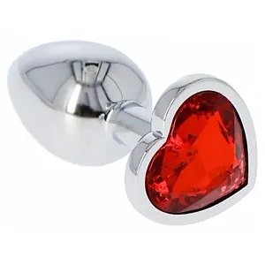 Anal Plug Heart Jewel Plug Small Roșu pe Vibreaza.ro