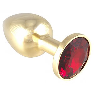 Anal Plug Metal With Crystal Auriu pe Vibreaza.ro