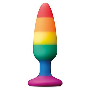 Anal Plug Pleasure Rainbow Medium Multicolor pe Vibreaza.ro
