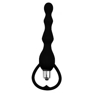 Anal Plug Tail Power Beads Negru pe Vibreaza.ro