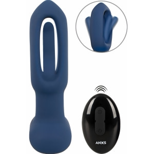 ANOS Plug Anal cu Limba Oscilantă – 10x10, Reîncărcabil Albastru pe Vibreaza.ro