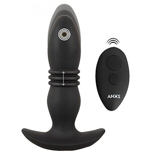 ANOS Plug Anal Vibrator Thrusting — 10 Vibraţii, 6 Împingeri Negru pe Vibreaza.ro