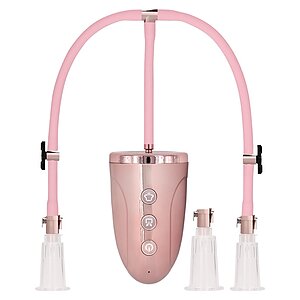 Automatic Rechargeable Clitoral And Nipple Pump Set Roz pe Vibreaza.ro