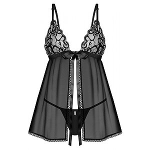 Babydoll Obsessive Blomentis Negru pe Vibreaza.ro