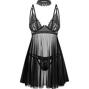 Babydoll Obsessive Donarella Negru pe Vibreaza.ro