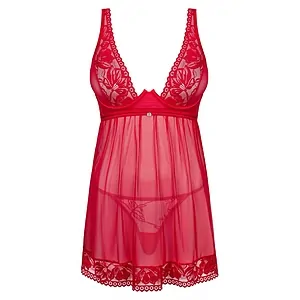 Babydoll Obsessive Lacelove Rosu pe Vibreaza.ro