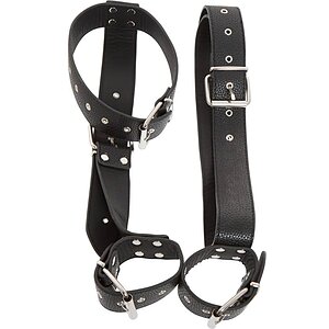 Bad Kitty Set Guler + Cătușe Reglabile Mâini Talie Negru pe Vibreaza.ro