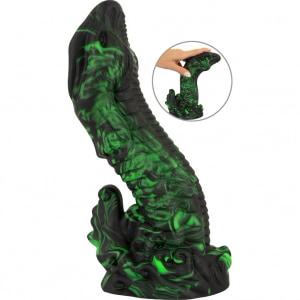 Beasty Lizard Peak — Dildo Din silicon Lichid cu Ventuză 22 cm Verde pe Vibreaza.ro