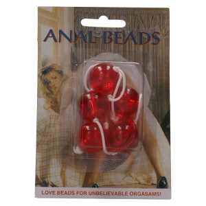 Bile Anale Clear Beads Large Roșu