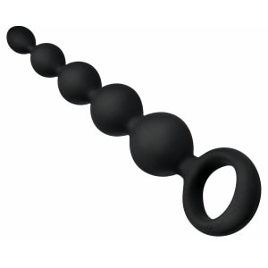 Bile Anale Din Silicon Cu Striații 14cm Negru pe Vibreaza.ro
