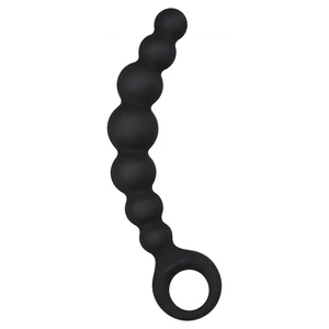 Bile Anale Din Silicon Cu Striații 18cm Negru pe Vibreaza.ro