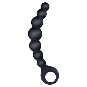 Bile Anale Din Silicon Cu Striații 18cm Negru pe Vibreaza.ro