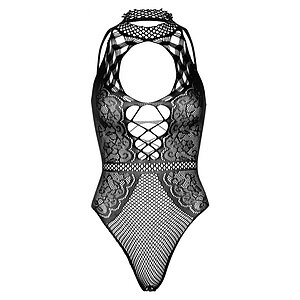 Body Leg Avenue Net And Lace Keyhole Negru pe Vibreaza.ro