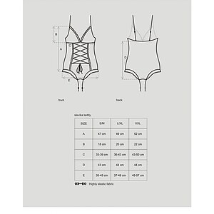 Bodysuit Cu Model Obsessive Slevika Negru 2XL