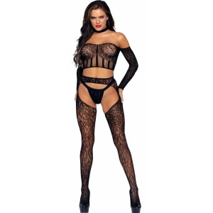 Catsuit Leg Avenue Claire Negru pe Vibreaza.ro