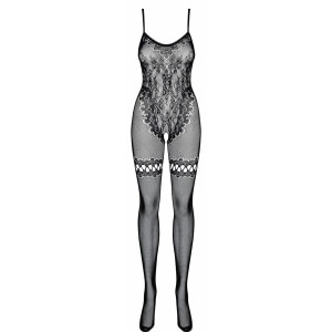 Catsuit Plasă Obsessive F213 Negru S-L