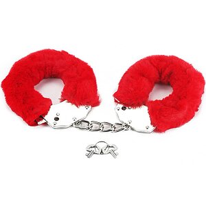 Cătușe Fluffy Pleasure Roșu pe Vibreaza.ro