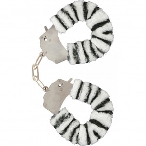 Cătușe Furry Fun Zebra Plush Alb pe Vibreaza.ro
