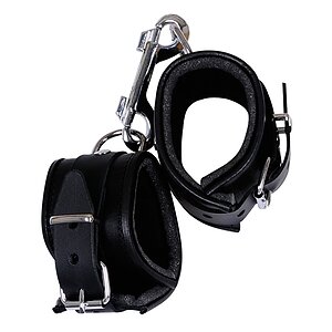 Cătușe Mâini Leather Cuffs Negru pe Vibreaza.ro