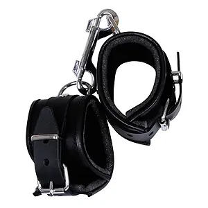 Cătușe Mâini Leather Cuffs Negru pe Vibreaza.ro