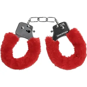 Catuse Pleasure Handcuffs Furry Rosu pe Vibreaza.ro