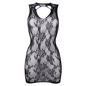 Chemise Le Désir High Neck Lace Mini Dress Negru pe Vibreaza.ro