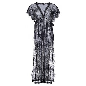Chemise Leg Avenue Lace Kaften Robe Negru pe Vibreaza.ro