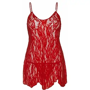 Chemise Leg Avenue Rose Lace Flair Roșu pe Vibreaza.ro
