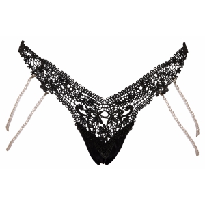 Chilot Cottelli Collection Pearls Negru pe Vibreaza.ro