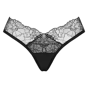 Chilot Obsessive Bella Rou Panties Negru pe Vibreaza.ro