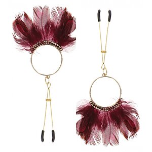 Cleme Sfarcuri Tweezers With Feathers Auriu pe Vibreaza.ro