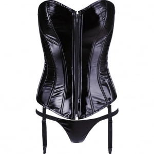 Corset Black Level Vinyl Ivanna Negru 2XL
