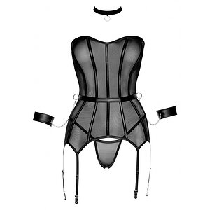 Corset Cottelli Collection Avery Negru pe Vibreaza.ro