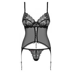 Corset Cu Șnur Obsessive Contica Negru pe Vibreaza.ro