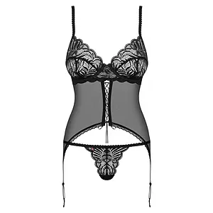 Corset Cu Snur Obsessive Contica Negru pe Vibreaza.ro