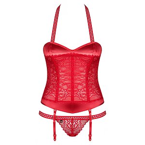 Corset Obsessive Flameria Rosu pe Vibreaza.ro