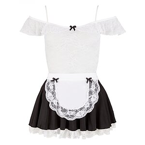 Costum Cottelli Collection Maids Dress Alb pe Vibreaza.ro