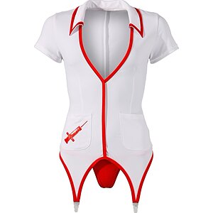 Costum Cottelli Collection Nurses Dress Alb pe Vibreaza.ro