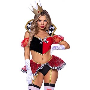 Costum Leg Avenue Burning-Hot Royal Queen Roșu pe Vibreaza.ro