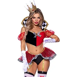 Costum Leg Avenue Burning-Hot Royal Queen Roșu pe Vibreaza.ro