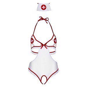 Costum Leg Avenue Naughty Nurse Body Alb pe Vibreaza.ro