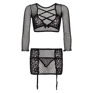 Crop Top And Skirt Leg Avenue Negru Crop Top And Skirt Leg Avenue Negru pe Vibreaza.ro