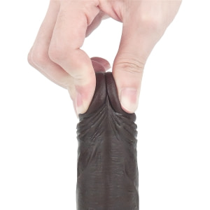 Dildo Sliding Skin Dual Layer cu Testicule și Ventuză